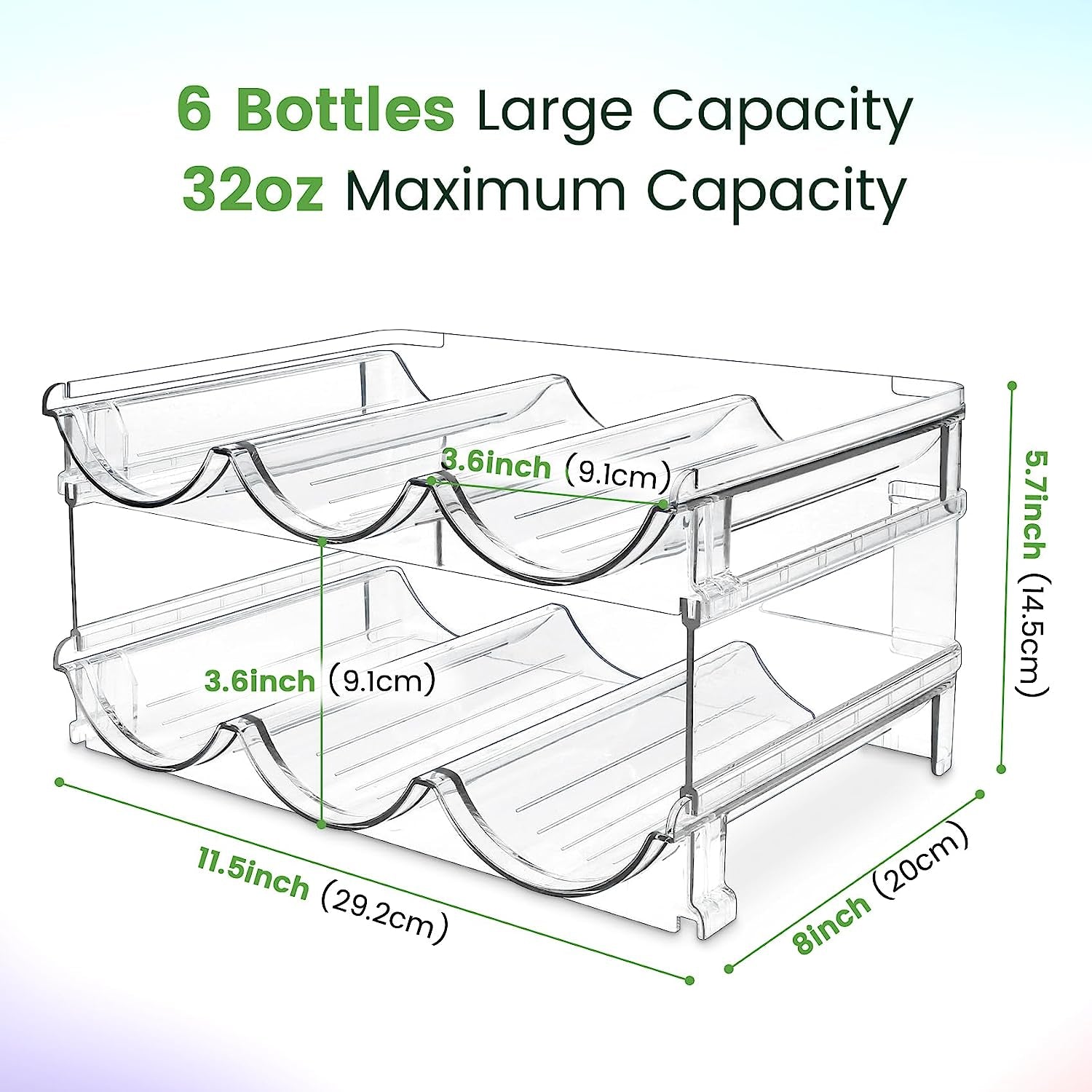 Maximize Your Space: 2-Pack Water Bottle Organizer for Cabinet - Stackable Storage Solution!